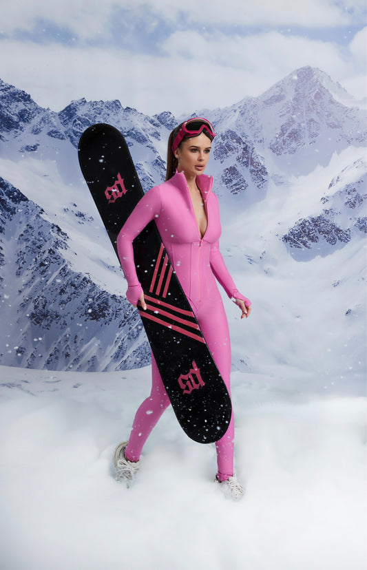 Pink Corset-Effect Bandage Jumpsuit